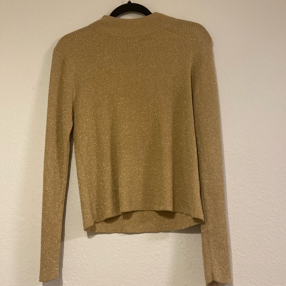 Augusts Silk Gold Shimmery Turleneck Longsleeve